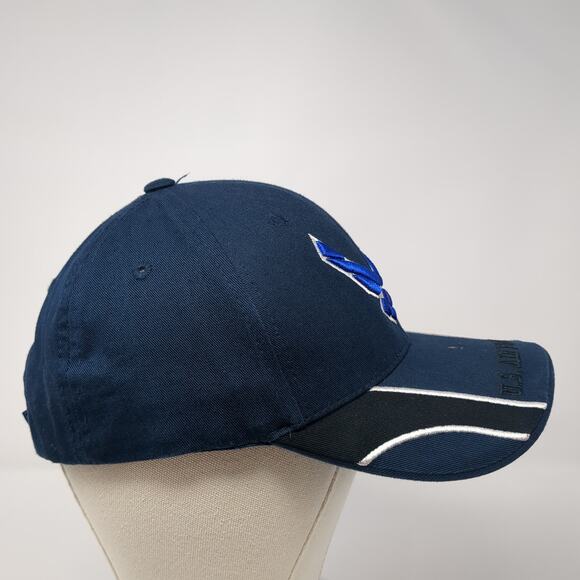 US Air Force Strapback Baseball Cap Blue One Size Adjustable 6 Panel Top Level - Picture 5 of 10